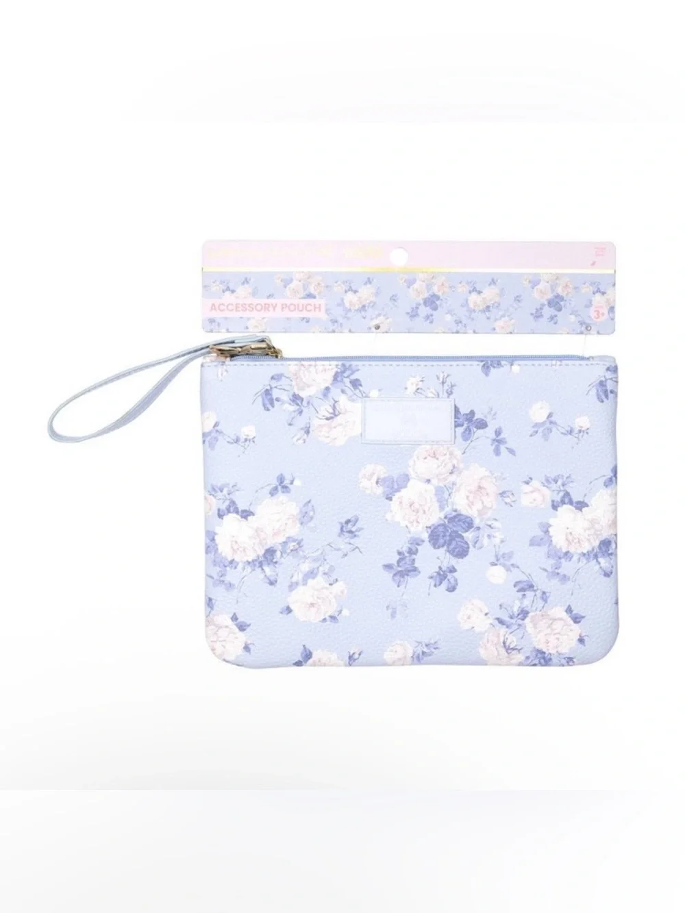 LoveShackFancy × Target Yoobi Flat Zip Pencil Case with Strap Whisper Blue NWT